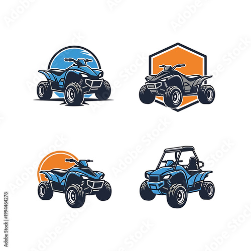Set of off road vehicle vector illustrations
