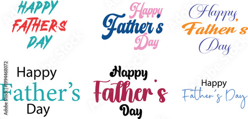 Happy father's day colorful typography wishes for dad celebrate fatherhood