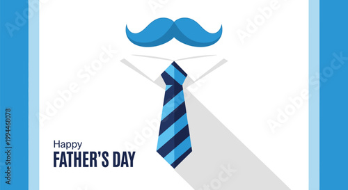 Happy father's day stylish mustache tie card for dad's special day