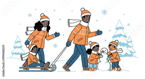 Family preparing food together in a modern kitchen with cityscape background