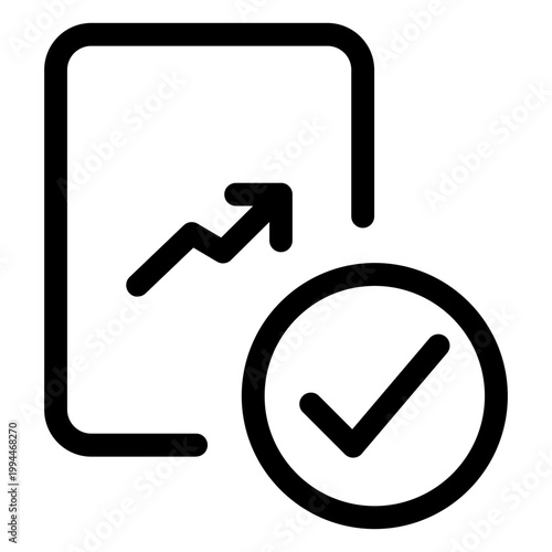 A graph on a mobile device shows growth with a checkmark.