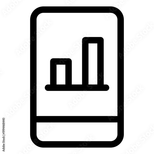 The graph on a mobile device shows statistics