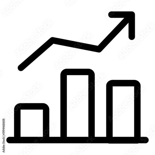 Growing Graph with Upward Arrow Icon