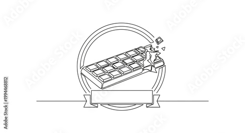 Chocolate Bar Icon Design, Minimalist Sweet Treat Vector Art
