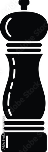 Classic Silhouette of a Manual Pepper Grinder - a Kitchen Essential for Culinary Arts, Food Preparation, and Gourmet Cooking Experiences. Ideal for Restaurants, Home Cooks, and Food Bloggers. Timeless
