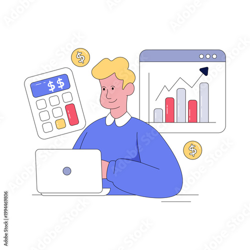 Creative design illustration of financial calculation 