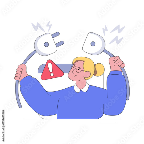 Modern design illustration of plugin problem 