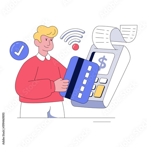 Trendy vector design of pos payment