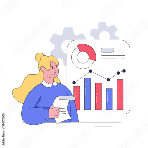 An eye catching design illustration of report analysis 