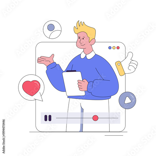 Modern design illustration of live streaming 