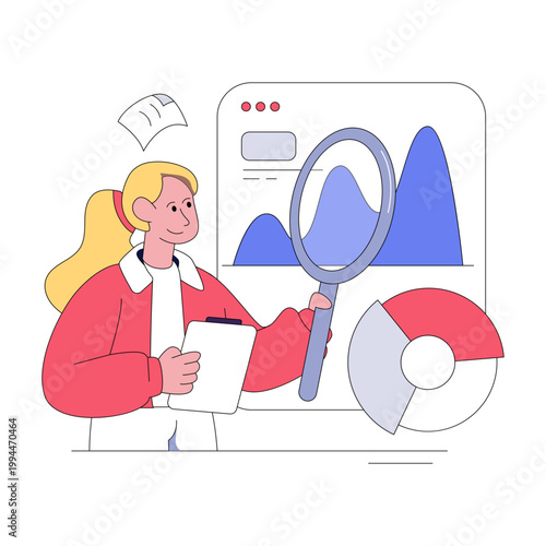 Premium download illustration of data analyst 
