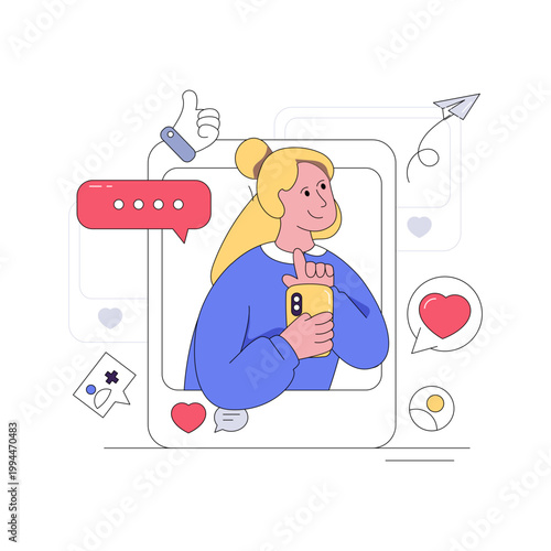 An eye catching design illustration of social media user