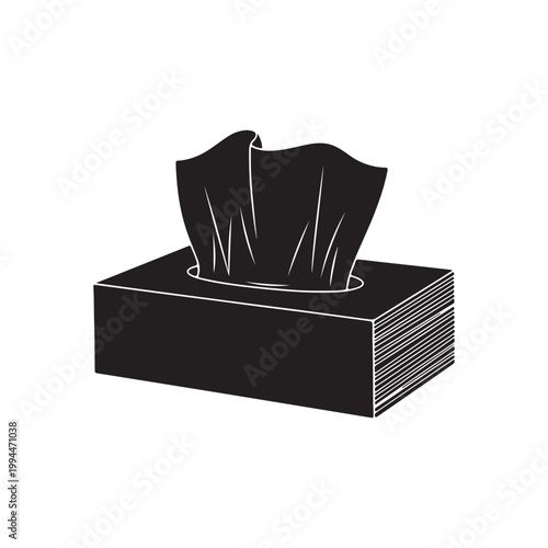 Tissue paper silhouette icon vector flat design.