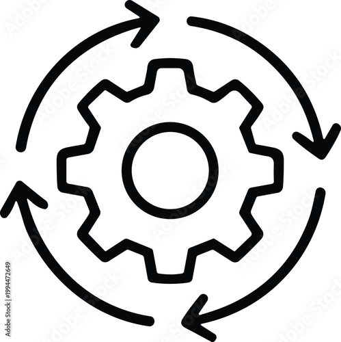  Sync process. gear rotate icon illustration