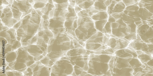 Clear turquoise water surface texture with ripples and liquid reflections of an abstract blue pattern on a summer beach