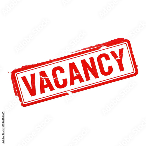 Red stamp indicating an open job vacancy position