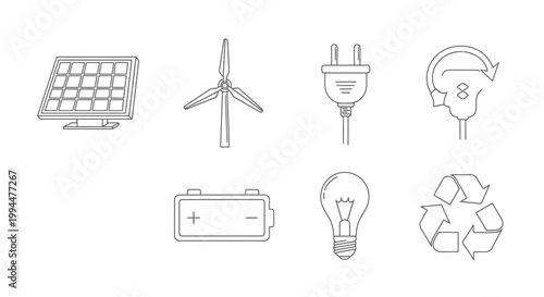 Clean energy sources vector illustration for sustainable development