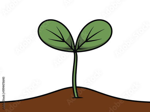 Green seedling emerging from rich brown soil, symbolizing new beginnings, growth and development, perfect for environmental campaigns, nature documentaries, educational materials, and concepts of hope