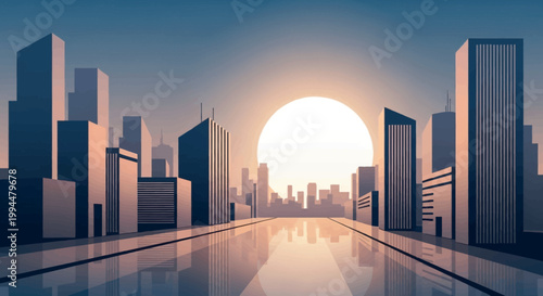 City Skyline with Modern Skyscrapers.