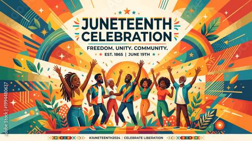 Juneteenth Community Freedom Celebration Poster