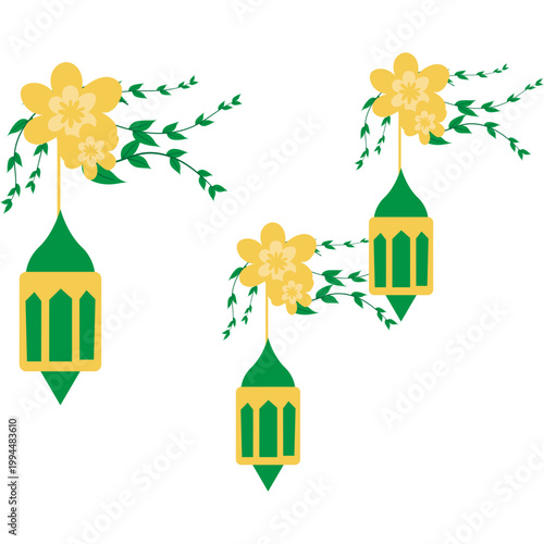 Islamic Floral and Lantern Decoration