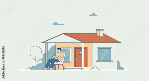 Couple Sitting on Porch Swing Together.
