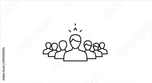 People Group Icon Talking Leader.