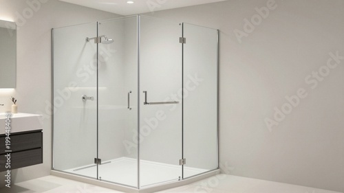 Modern glass walk-in shower