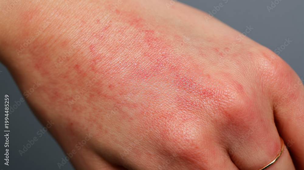 Fototapeta premium A mild topical corticosteroid reduces local immune activity, relieving redness, swelling, itching, and irritation on the skin.