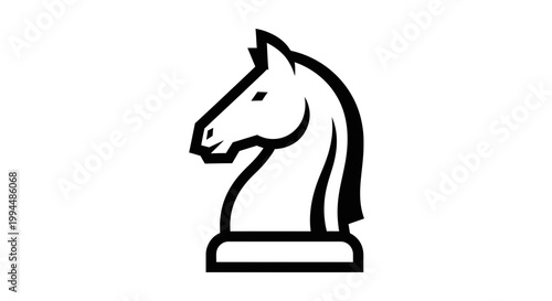 Black and white horse chess piece.