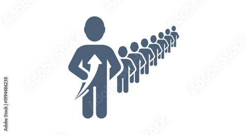 Businessman standing out from crowd leader 1.