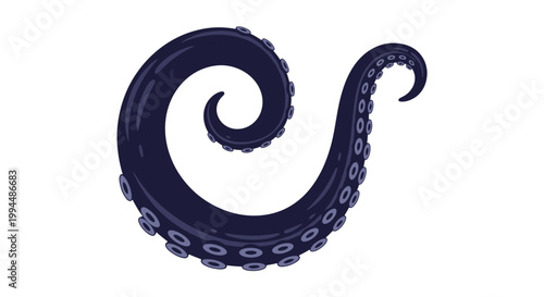 Tentacle with suckers curled up tight.