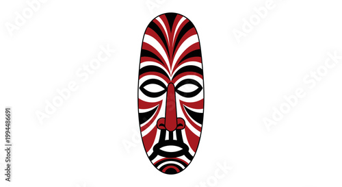 Tribal mask with red and black.