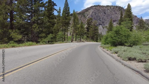 Mammoth Lakes Lake Mary Road Northbound Driving Plate 07 Front View Sierra Nevada Mts California USA