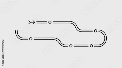 Route Path With Dotted Lines And Arrow For Infographic Templates