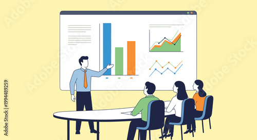 Businessman presenting to colleagues in meeting 8.
