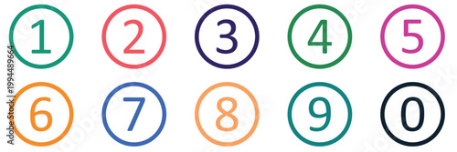 Number Bullet Point Colorful Vector EPS10.