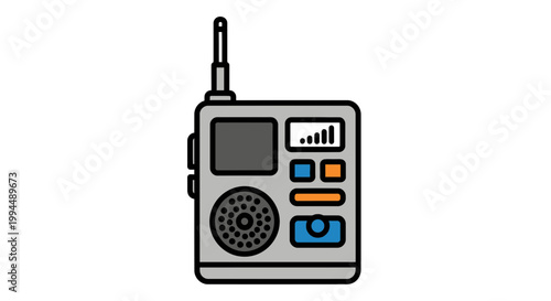 Vintage Grey Portable Radio Device.