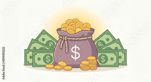 Ikon Uang dan Kekayaan Sederhana