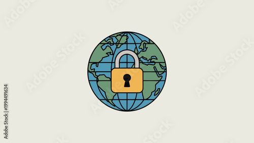 Globe With Open Padlock For Global Security And Data Protection Concepts