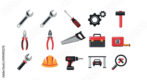 Collection of various hand tools.