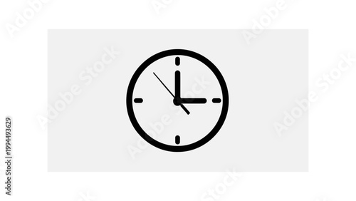 Minimalist Vector Clock Illustration
