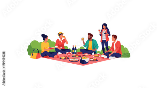 people having a picnic outdoors