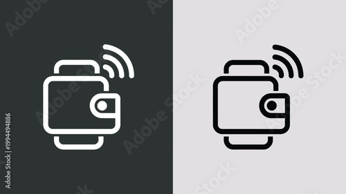 Smartwatch with WiFi Signal on Split Dark and Light Backgrounds for Technology Concepts