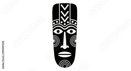 Decorative tribal face mask design.