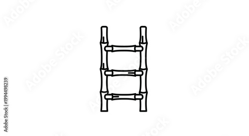 Simple Bamboo Ladder Illustration for Climbing and Reaching Heights.