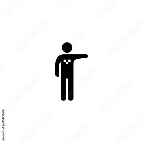 Simple Black Human Figure Icon.