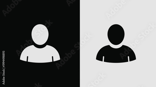 Contrasting Human Silhouettes Facing Each Other on Black and White Backgrounds For Conceptual Designs