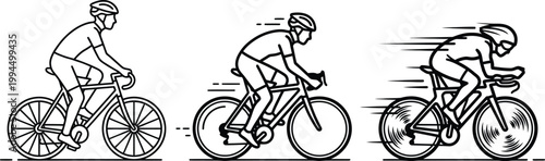 Cycling progression a silhouette study of a cyclist's form through different stages