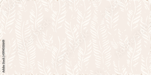 Delicate botanical pattern featuring softly colored elongated leaf shapes